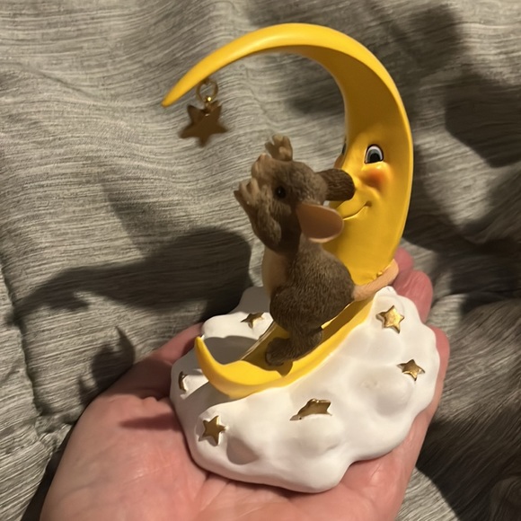 Fitz and Floyd Reach for the Stars Charming Tails item 97/718 Moon with mouse - Picture 3 of 6